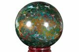 Polished Malachite & Chrysocolla Sphere - Peru #211050-1